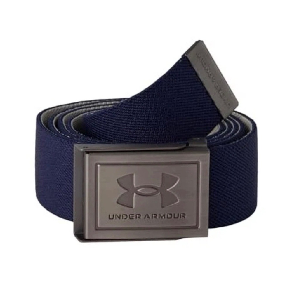 NEW Under Armour UA Men's Golf Reversible Stretch Webbing Tech Belt Blue‎ NAVY